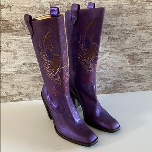 Gianni Bini Purple cowgirl boots NWOT